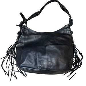 Day Mood Black Leather Boho Shoulder Bag